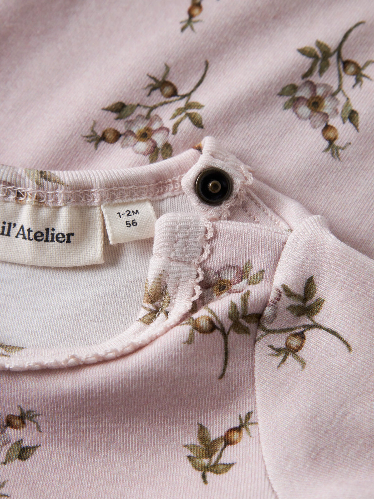 Lil’ Atelier Baby Gayo Floral Print Bodysuit – Pink