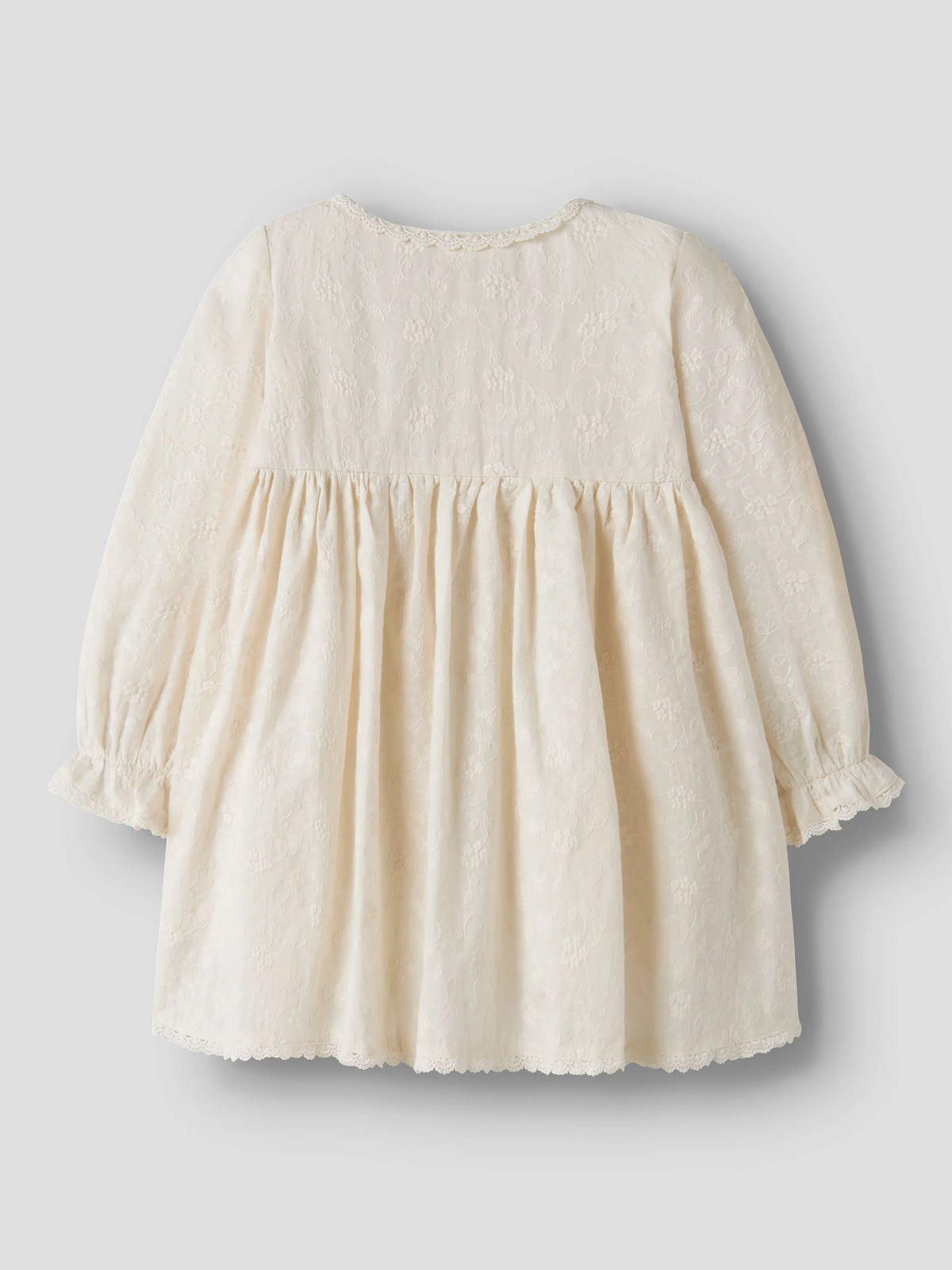 Lil’ Atelier Mini Renna Embroidered Dress – Cream