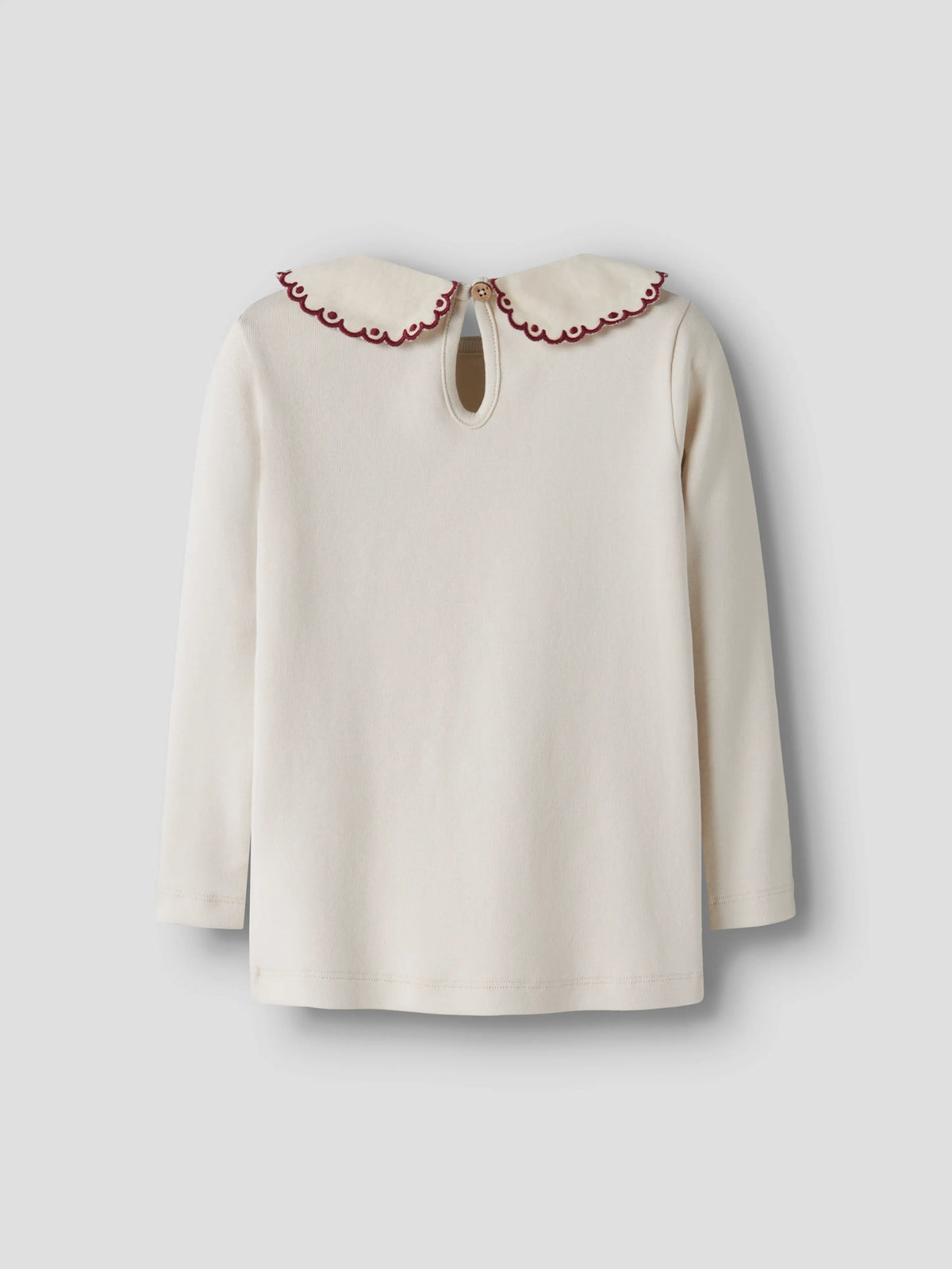 Lil’ Atelier Mini Eundo Scallop Collar Top – Cream