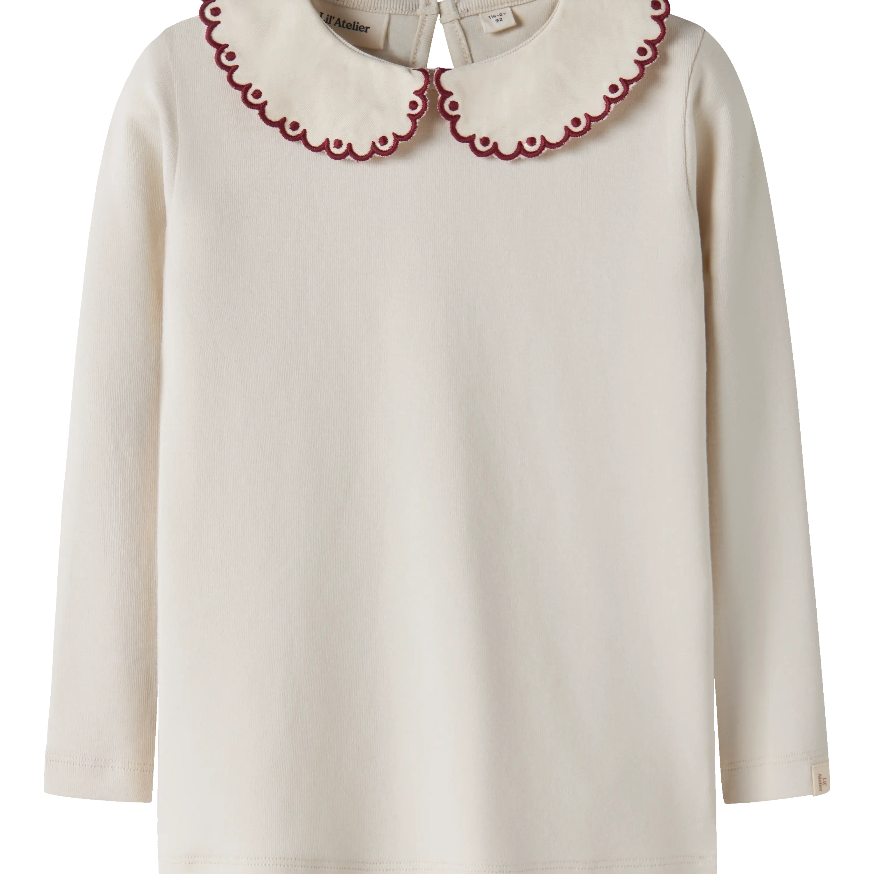 Lil’ Atelier Mini Eundo Scallop Collar Top – Cream