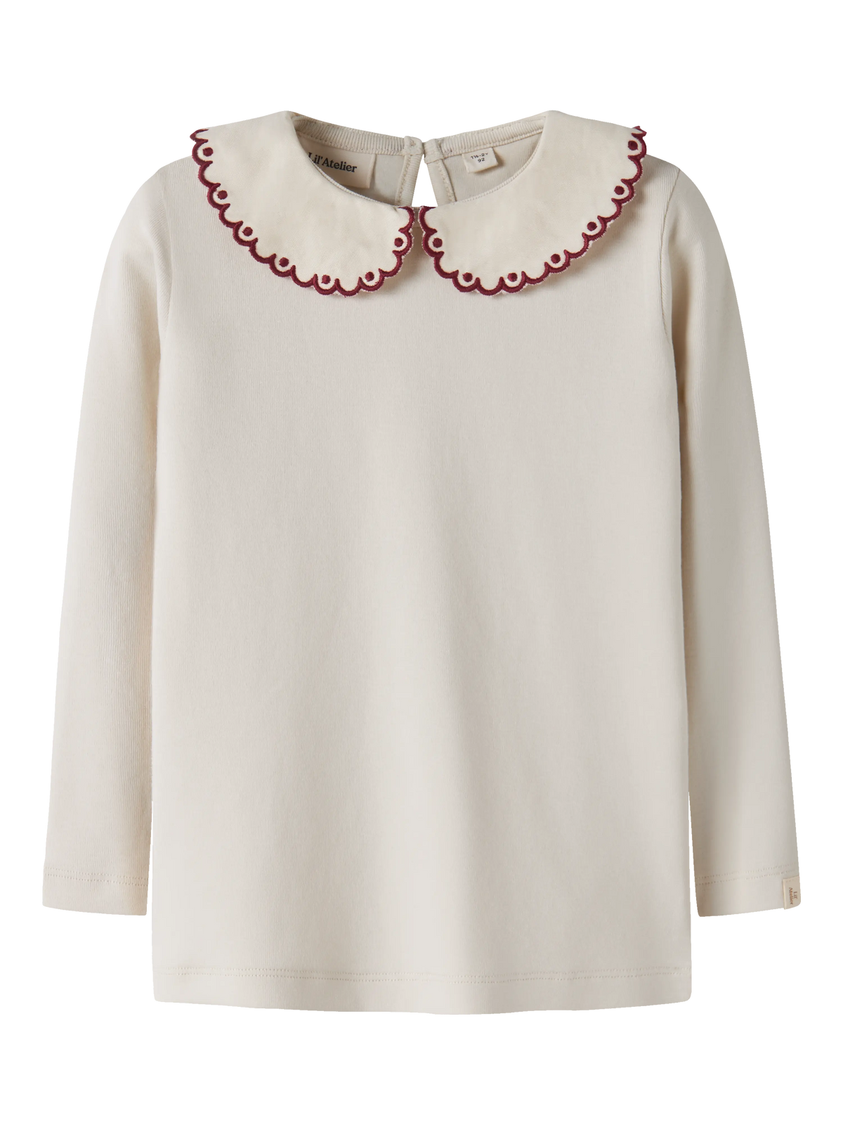Lil’ Atelier Mini Eundo Scallop Collar Top – Cream