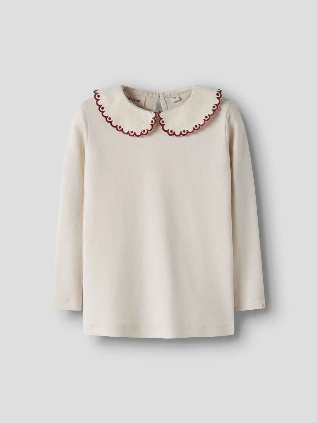 Lil’ Atelier Mini Eundo Scallop Collar Top – Cream