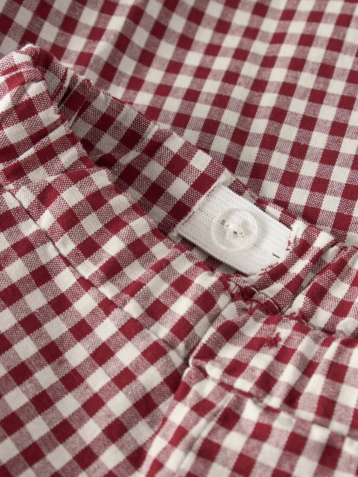 Lil’ Atelier Mini Roanne Gingham Frill Trousers – Burgundy