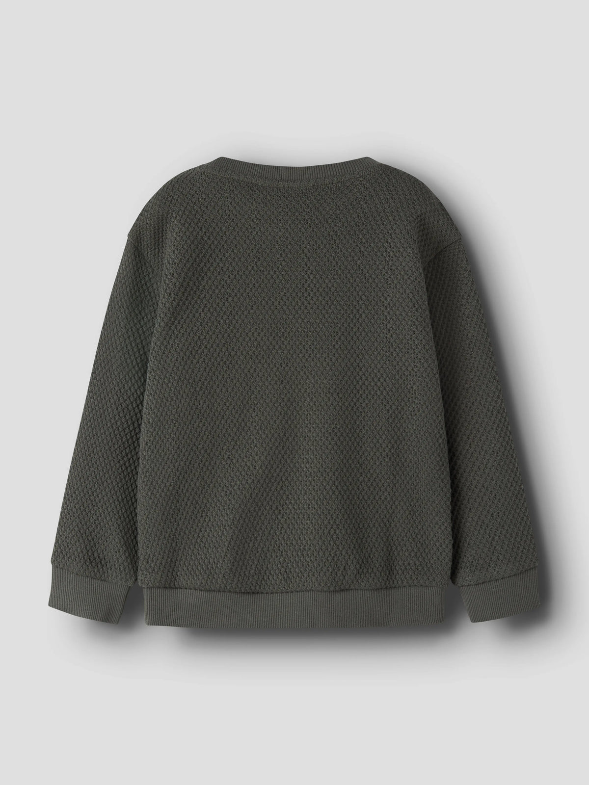 Lil’ Atelier Mini Noello Textured Sweatshirt – Dark Green