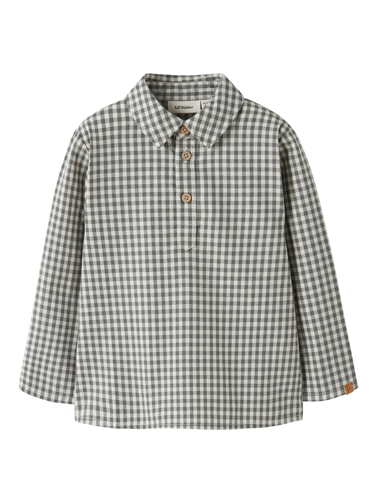 Lil’ Atelier Mini Roanne Gingham Shirt – Green