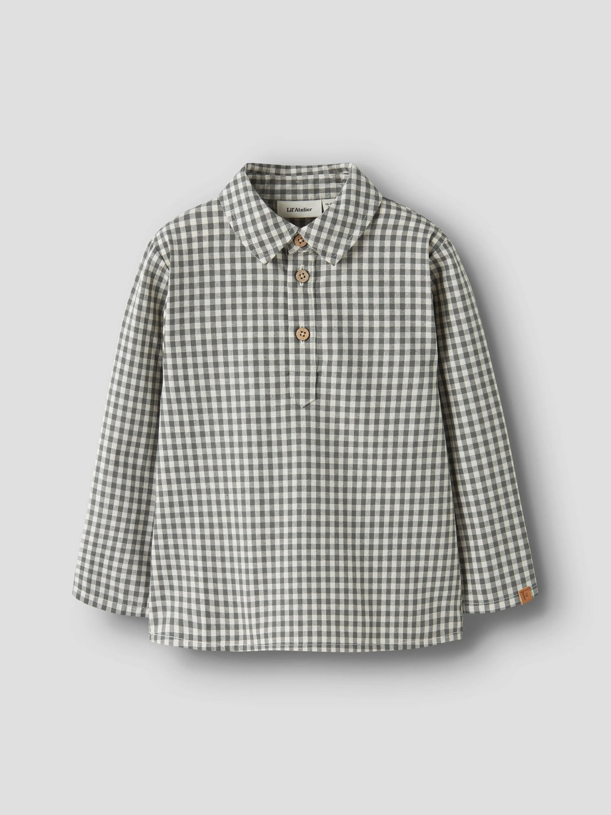 Lil’ Atelier Mini Roanne Gingham Shirt – Green