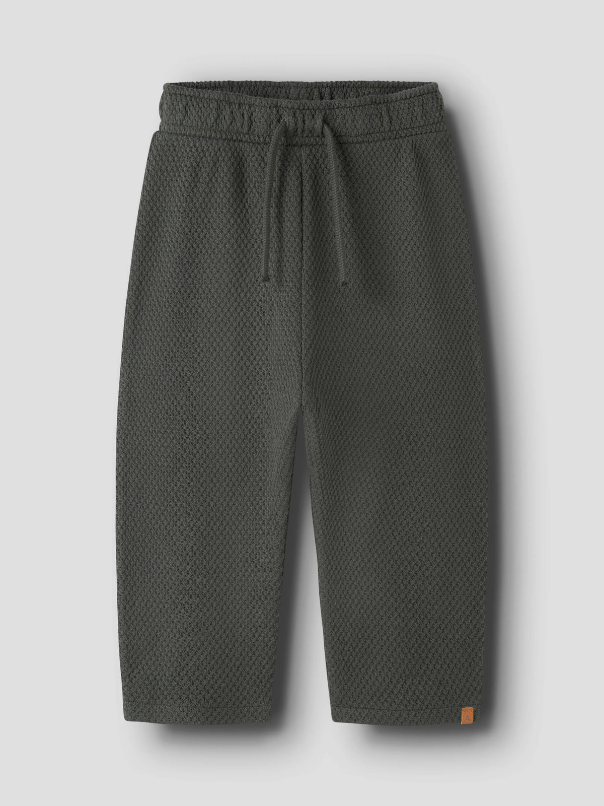 Lil’ Atelier Mini Noello Textured Sweatpants – Dark Green