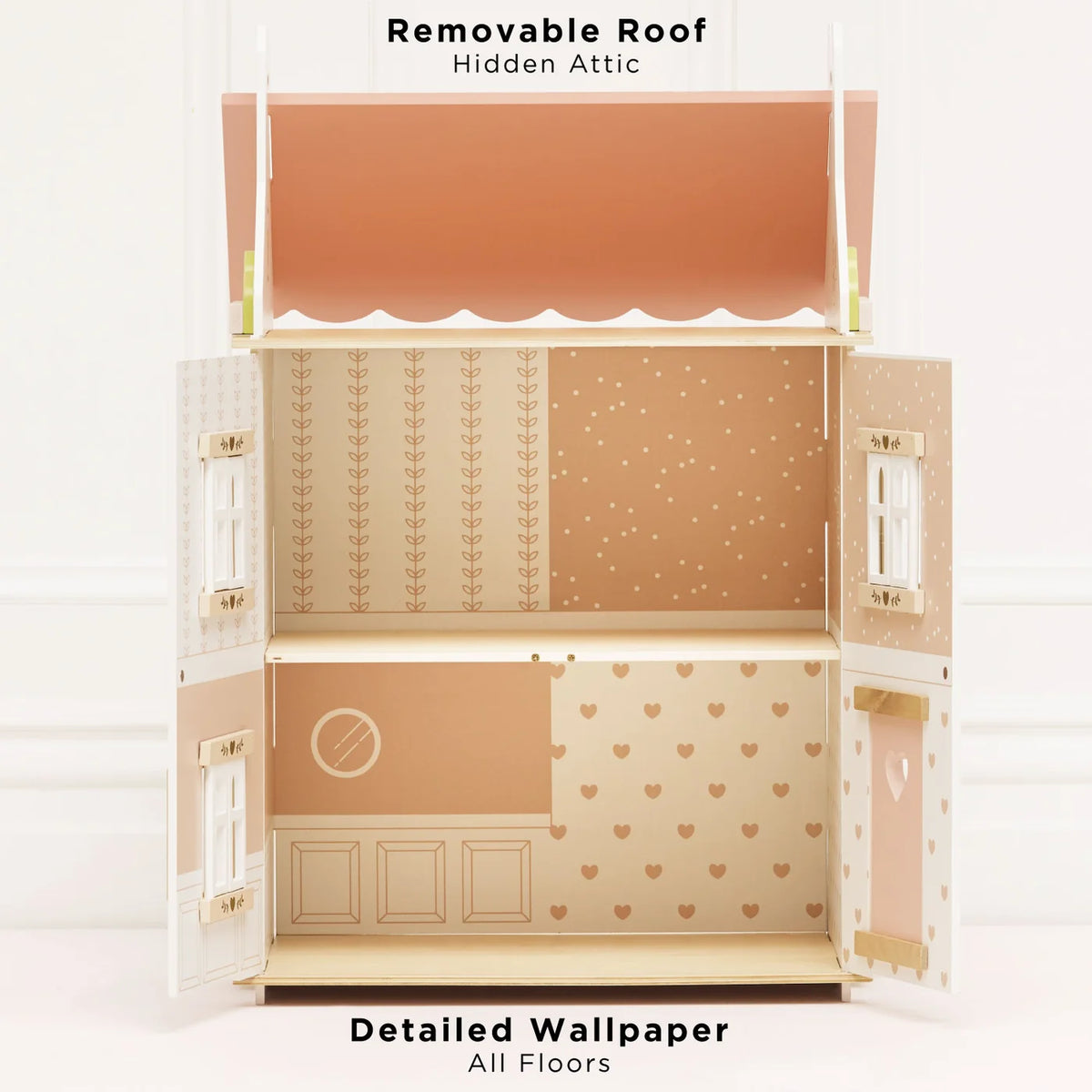 Le Toy Van Roseheart Wooden Dolls House, Furniture & Dubois Family