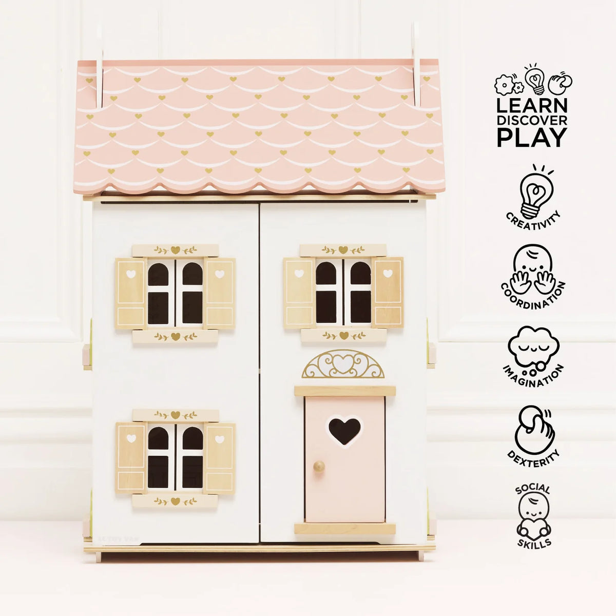 Le Toy Van Roseheart Wooden Dolls House, Furniture & Dubois Family