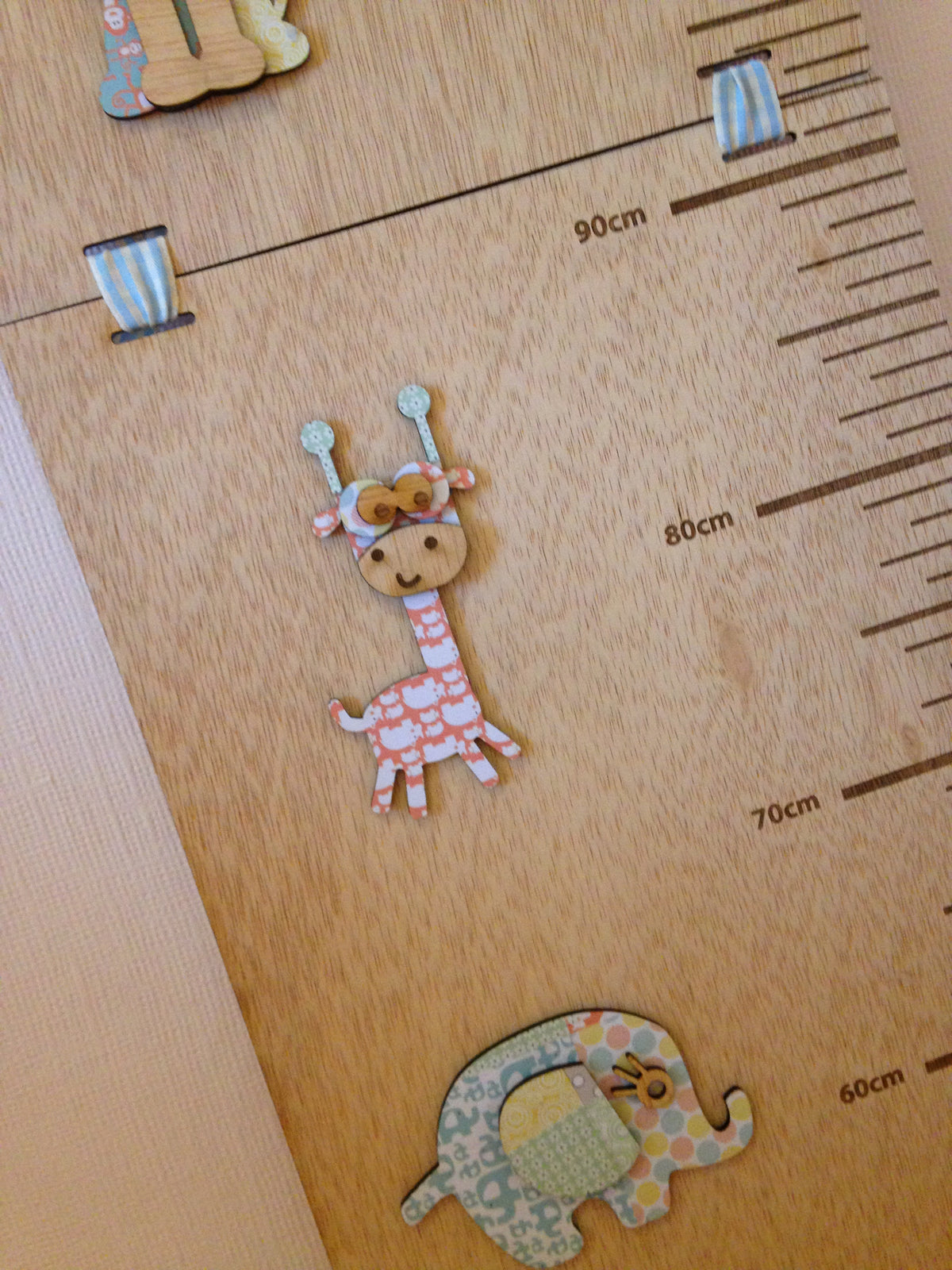 Personalised Wooden Height Chart – Safari Animals