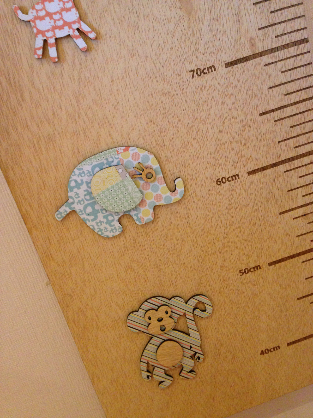 Personalised Wooden Height Chart – Safari Animals
