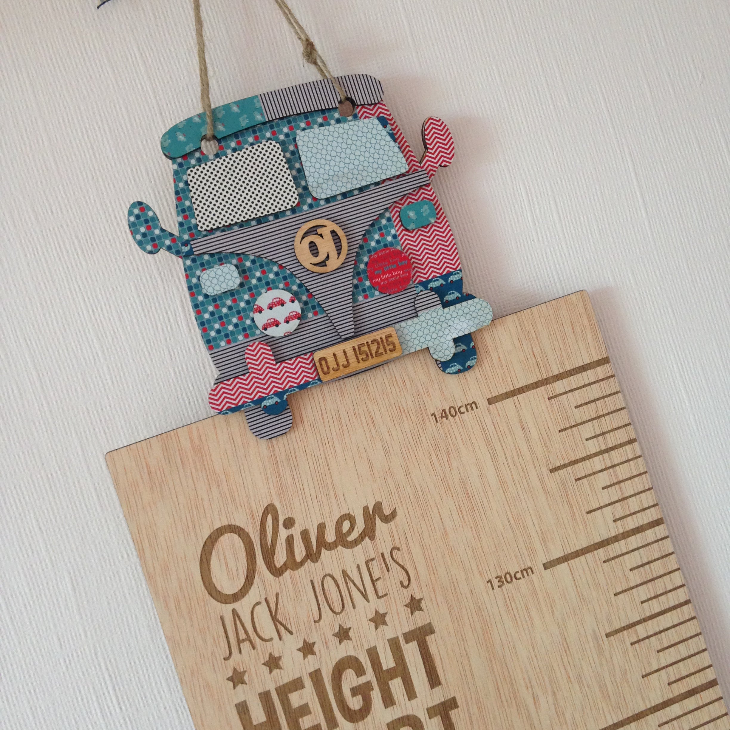 Personalised Wooden Height Chart – Vintage Vehicles