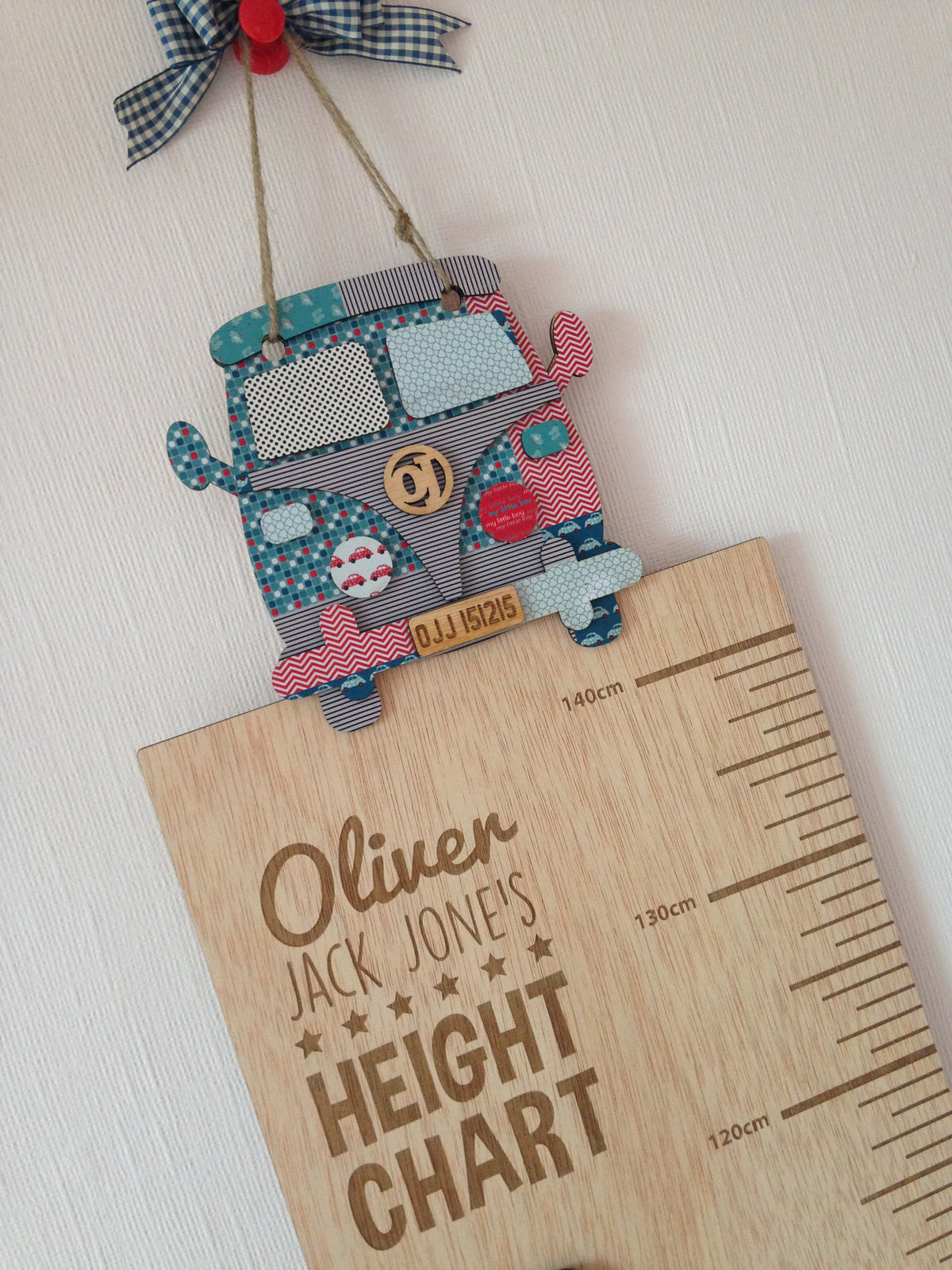 Personalised Wooden Height Chart – Vintage Vehicles