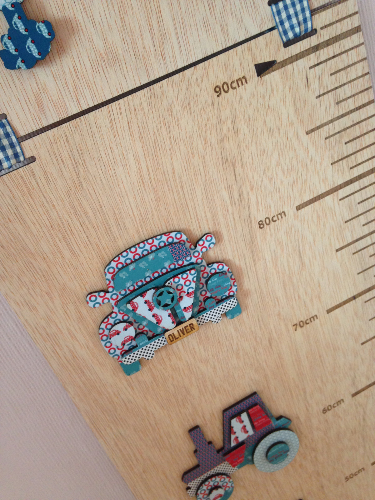 Personalised Wooden Height Chart – Vintage Vehicles