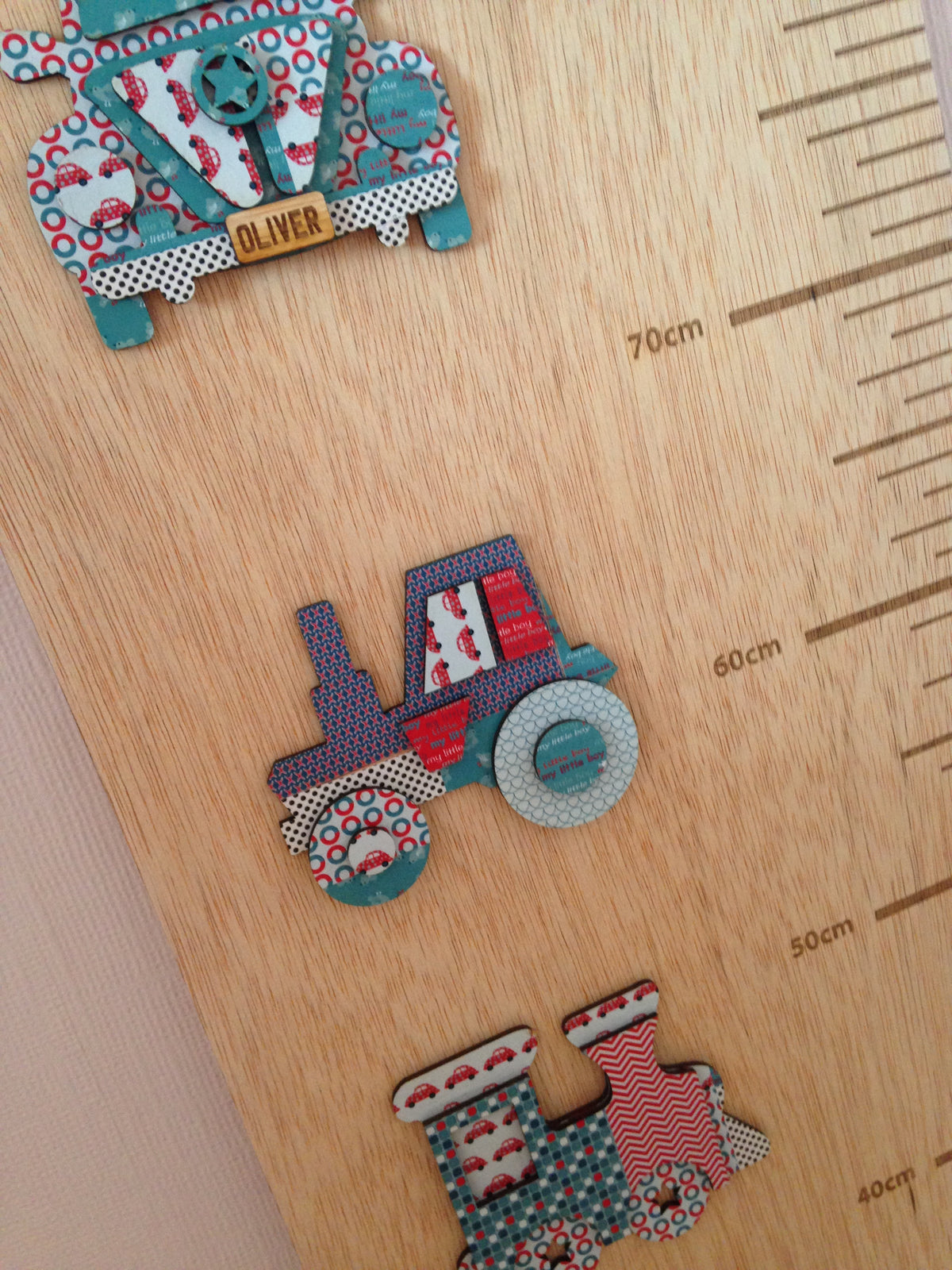 Personalised Wooden Height Chart – Vintage Vehicles