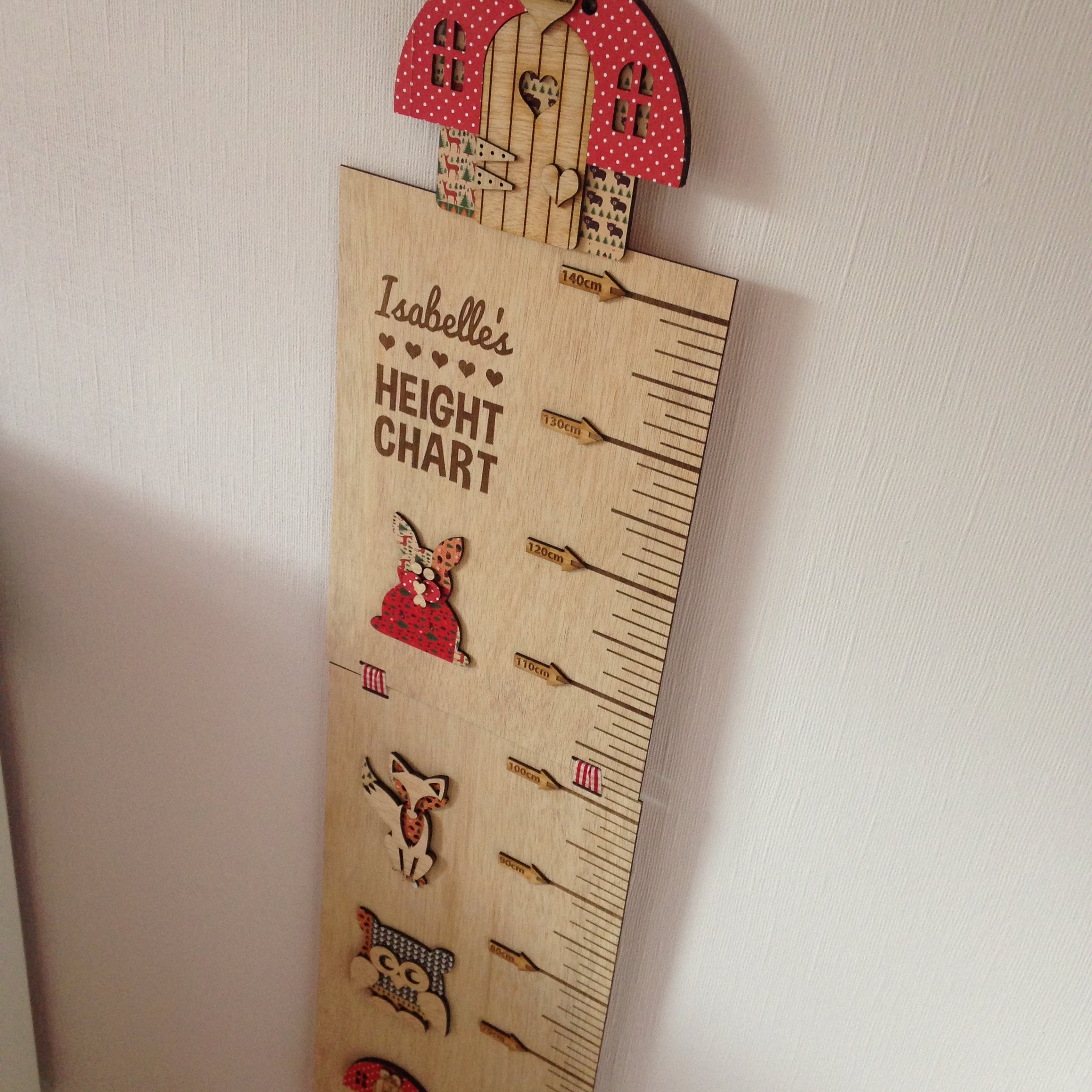 Personalised Wooden Height Chart – Woodland