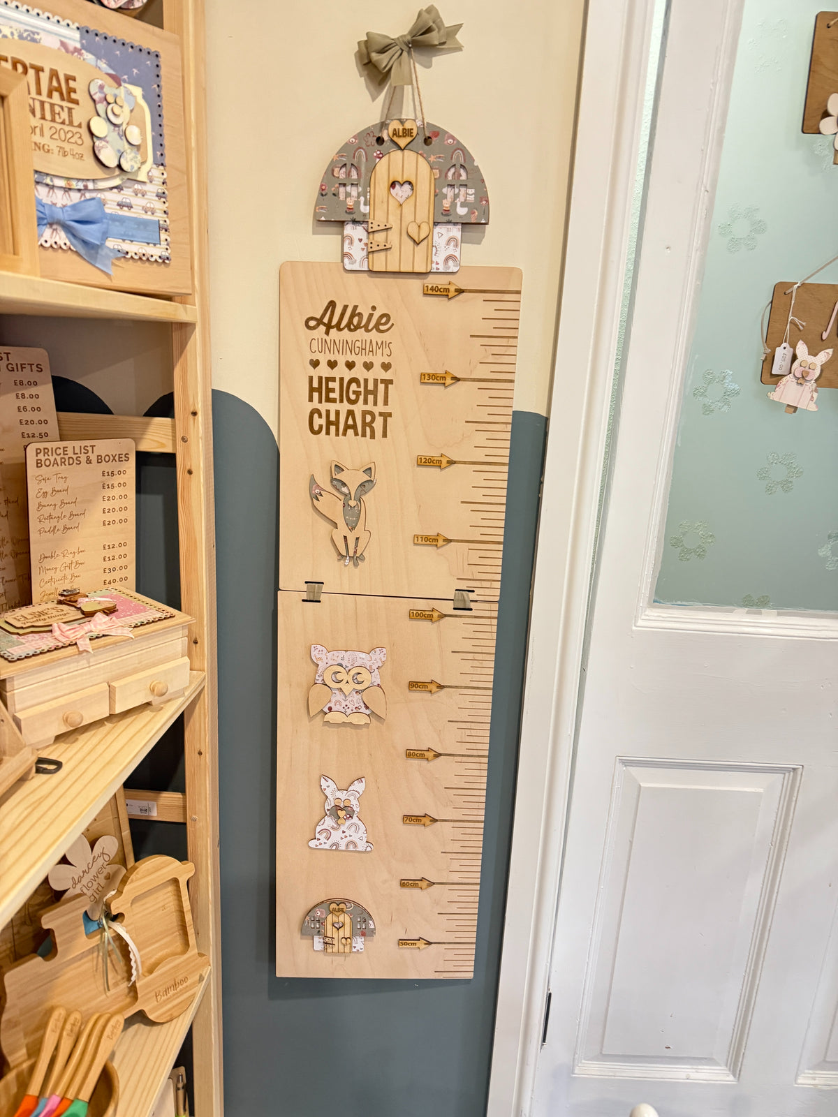 Personalised Wooden Height Chart – Woodland