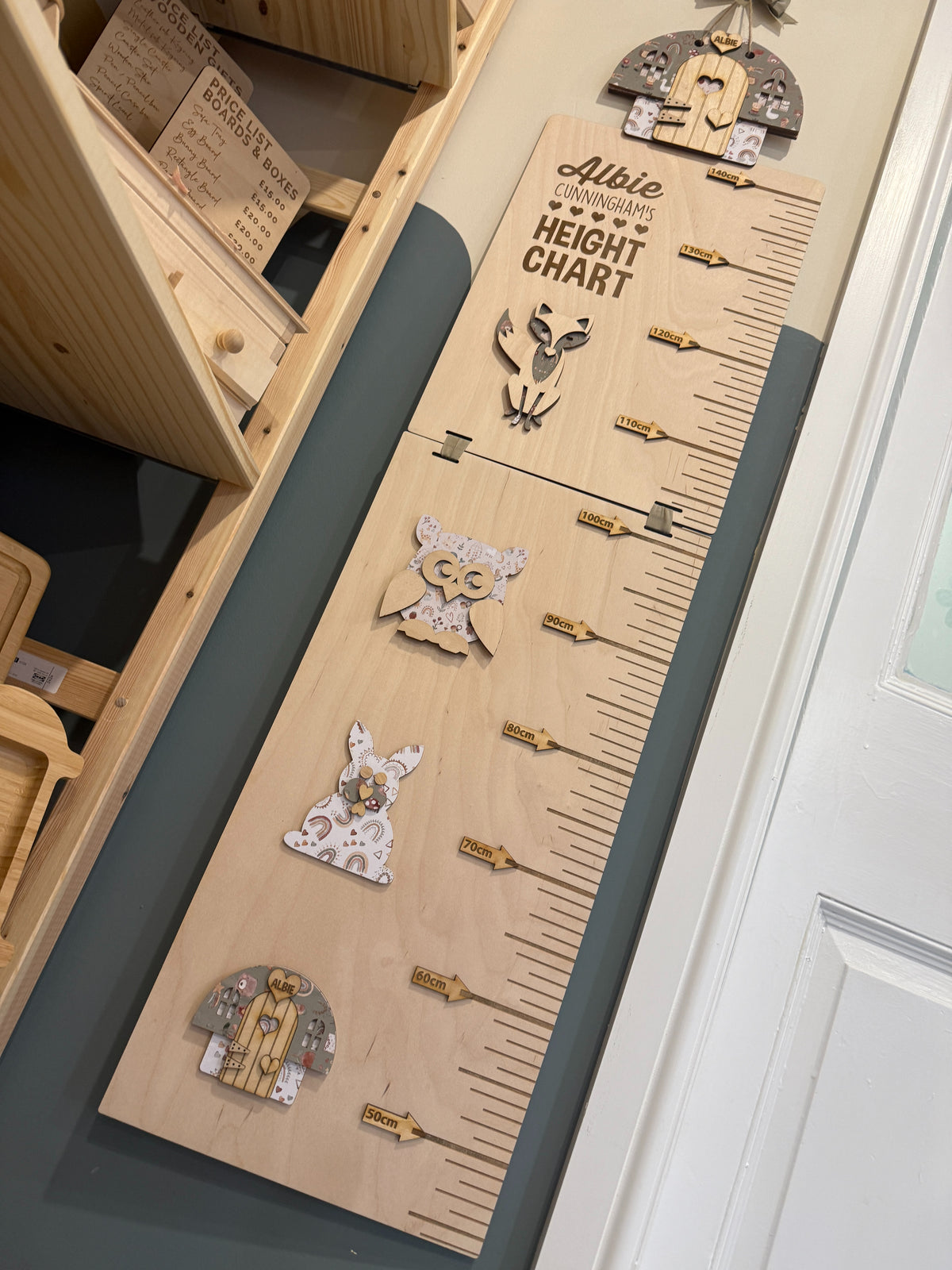Personalised Wooden Height Chart – Woodland
