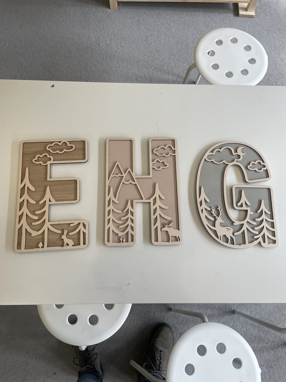 Personalised Woodland Wooden Wall Letters – Nursery & Bedroom Decor