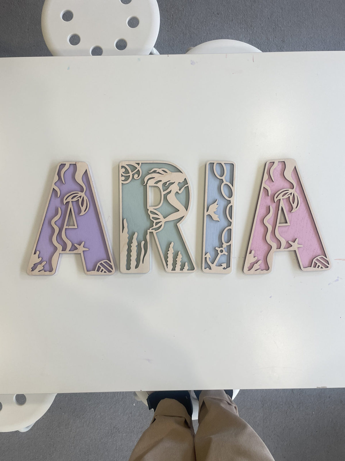 Personalised Mermaid Wooden Wall Letters – Nursery & Bedroom Decor