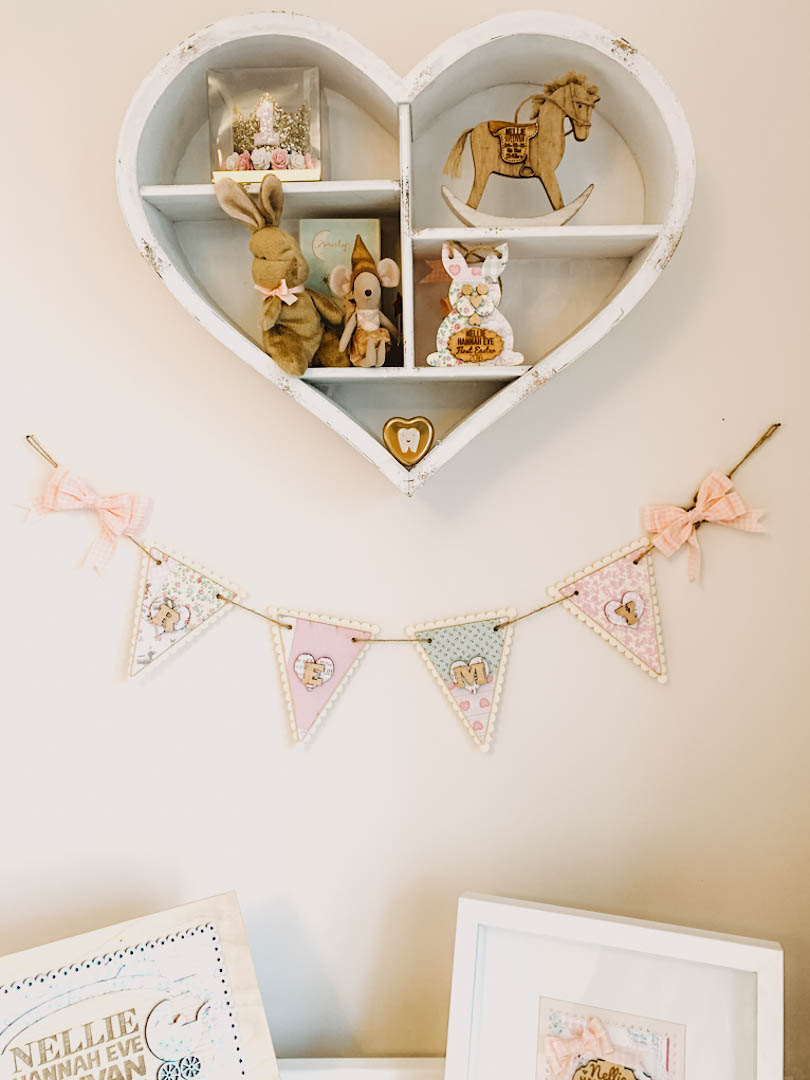 Personalised Wooden Nursery Bunting – Baby Pink