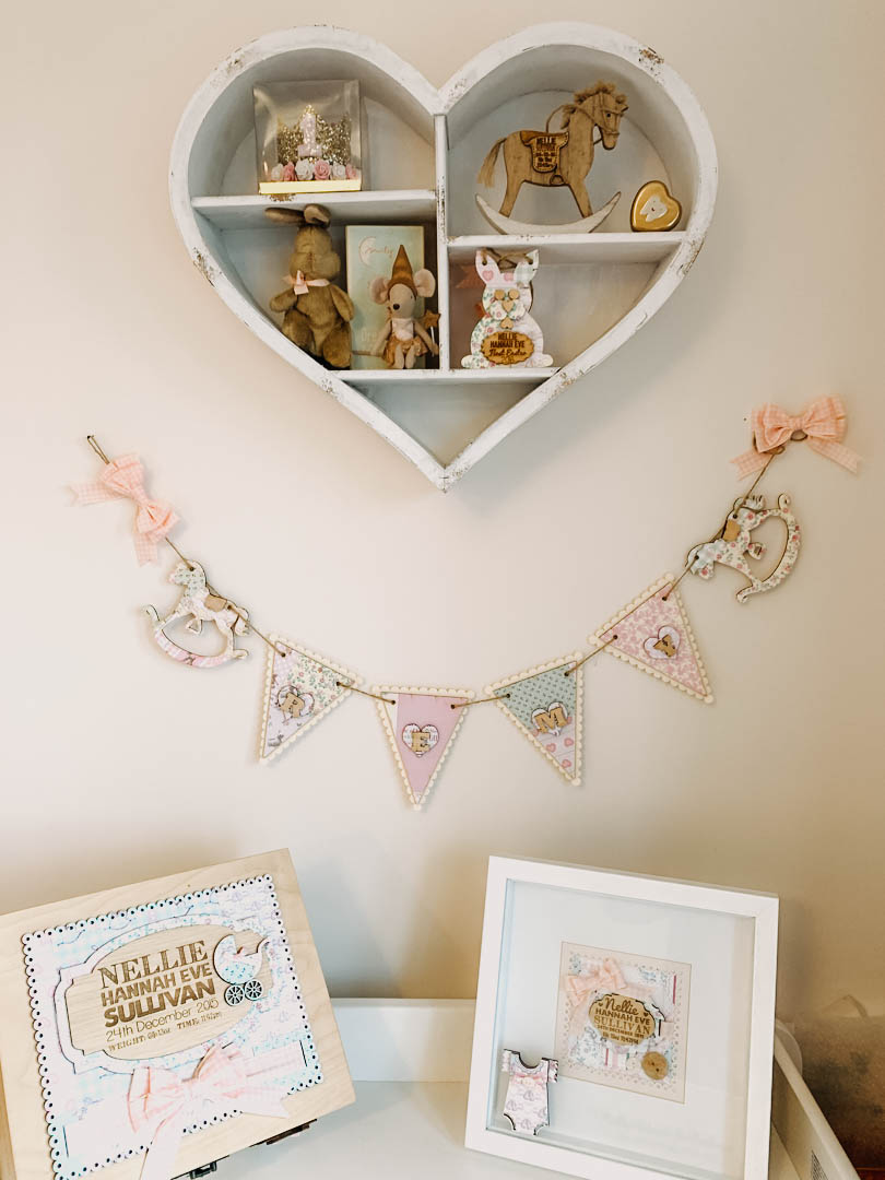 Personalised Wooden Nursery Bunting – Baby Pink