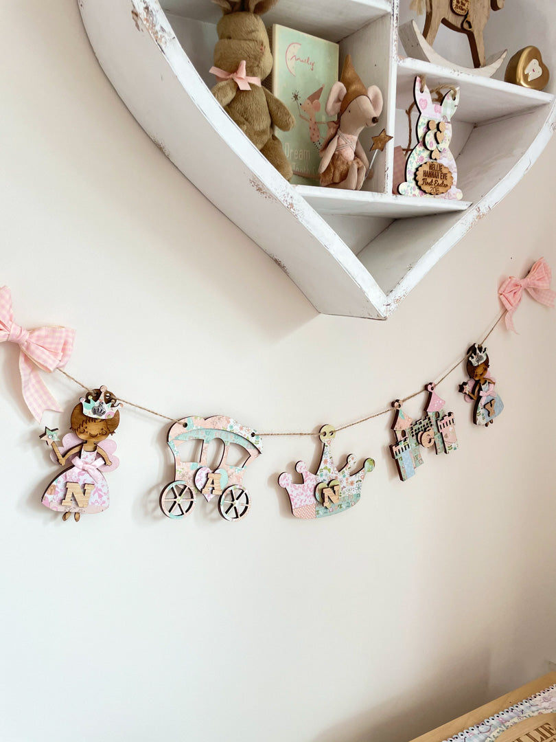 Personalised Wooden Princess Bunting