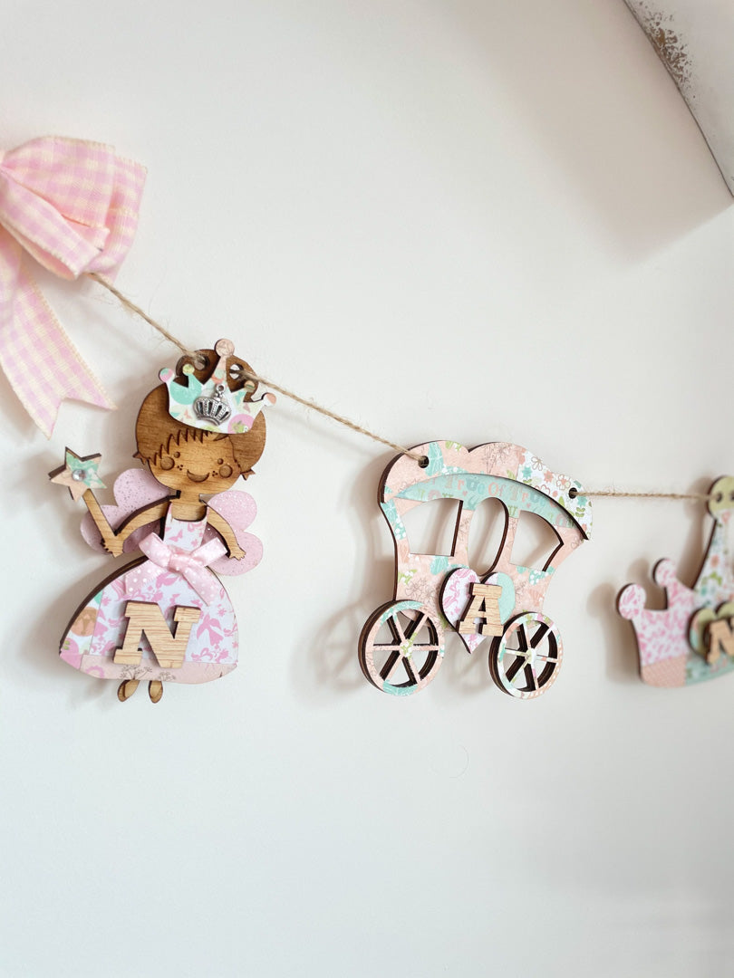Personalised Wooden Princess Bunting