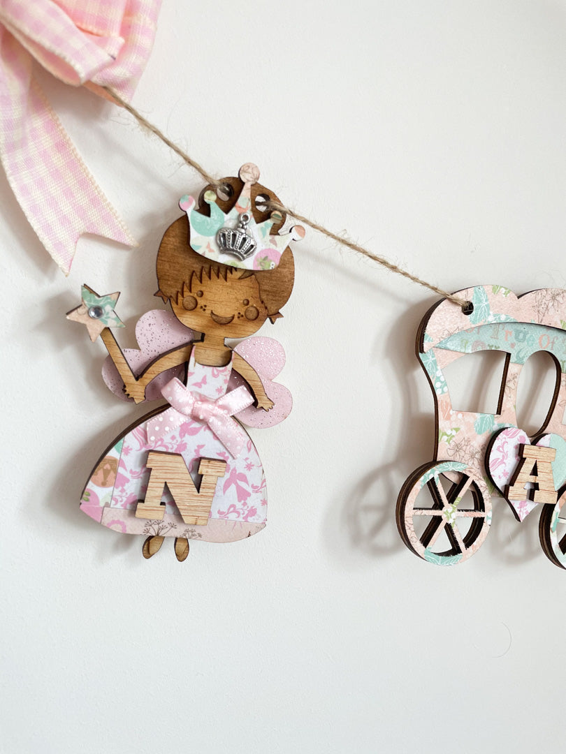 Personalised Wooden Princess Bunting