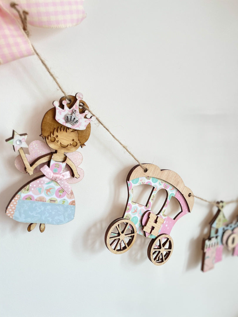 Personalised Wooden Princess Bunting
