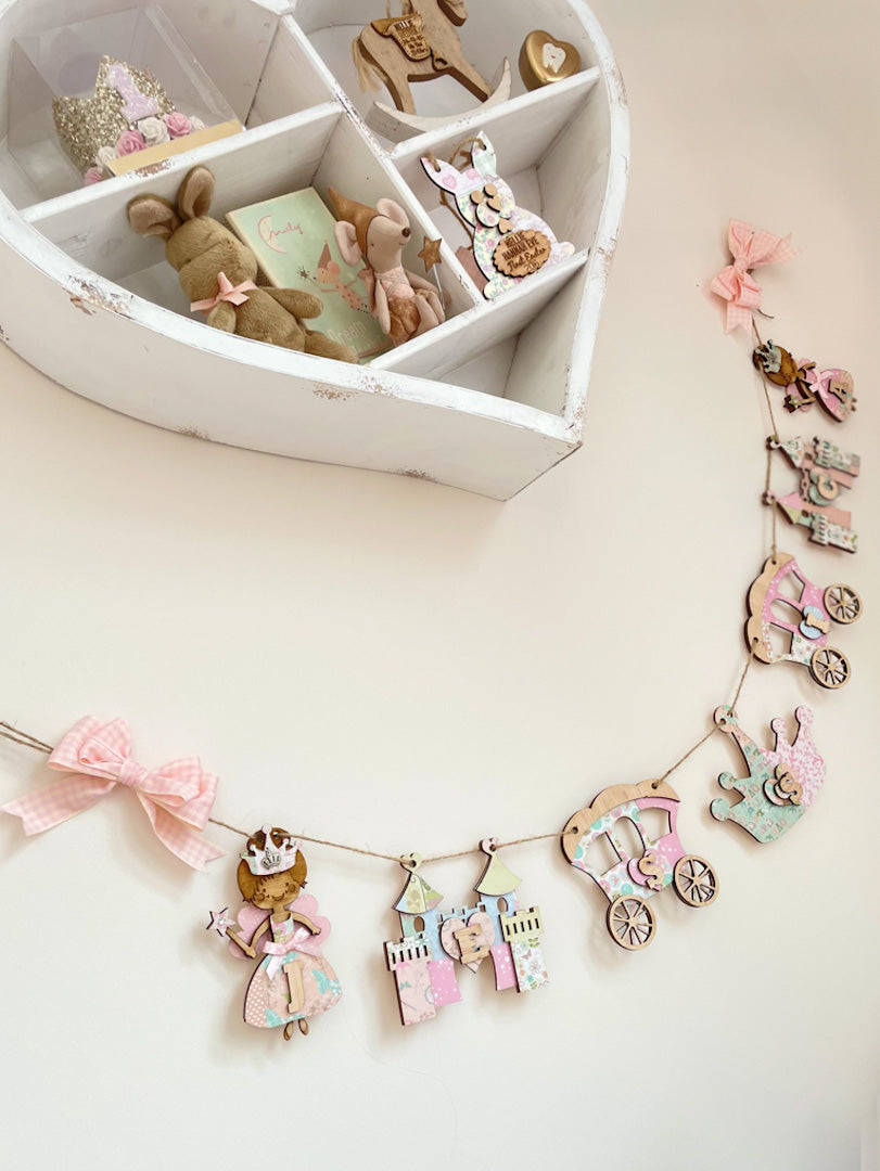 Personalised Wooden Princess Bunting