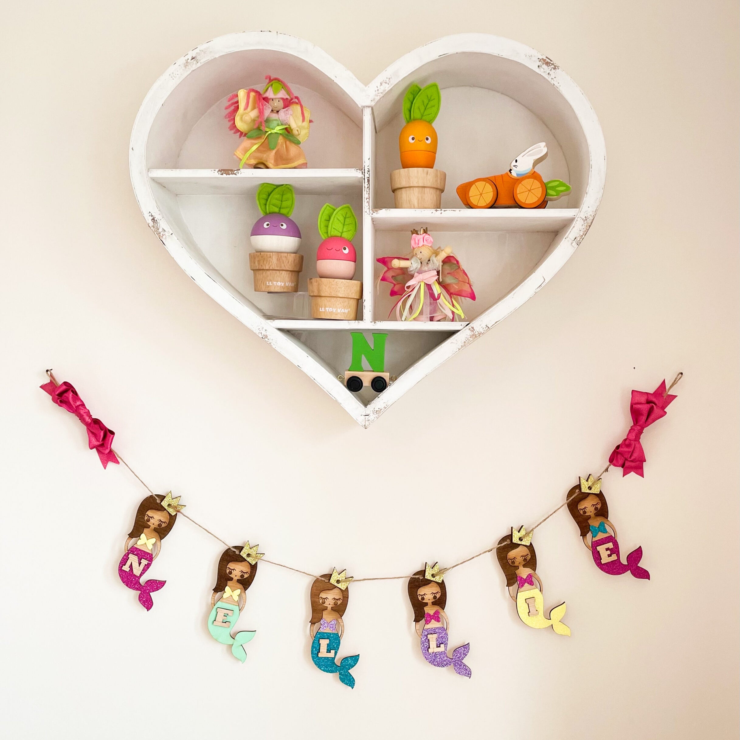 Personalised Wooden Mermaid Bunting