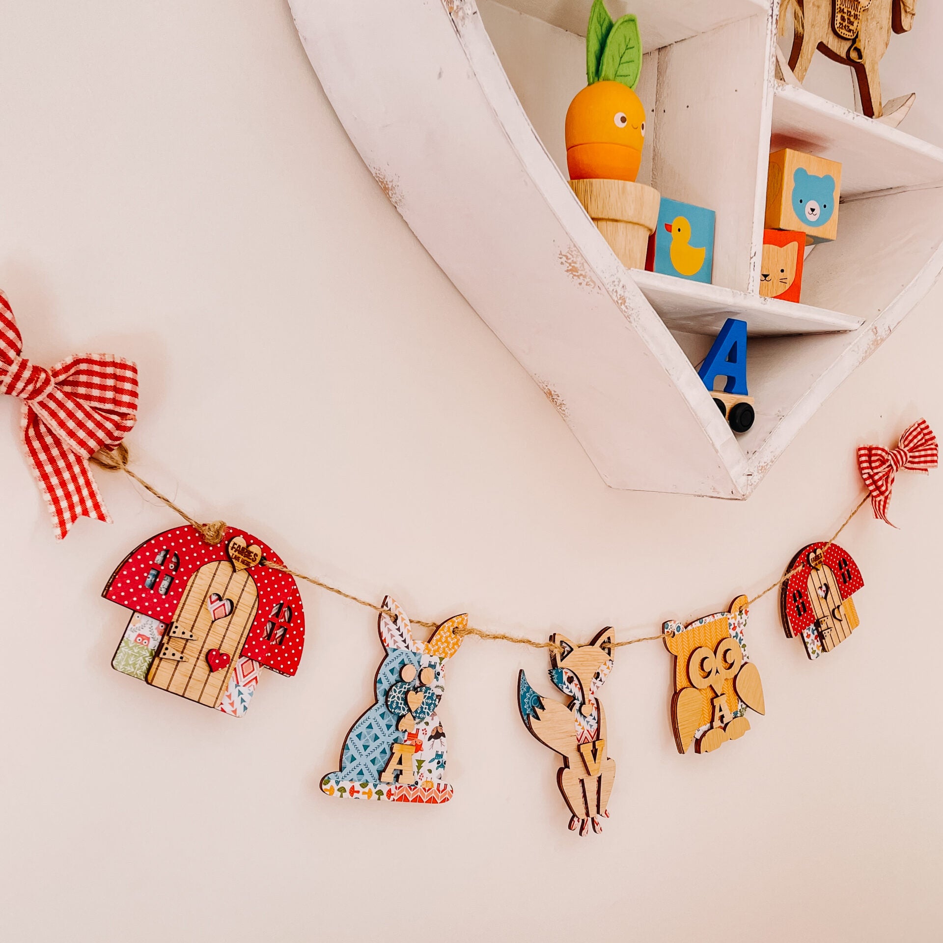 Personalised Wooden Woodland Bunting
