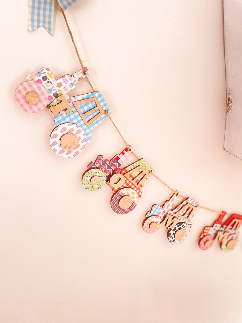 Personalised Wooden Farm Bunting