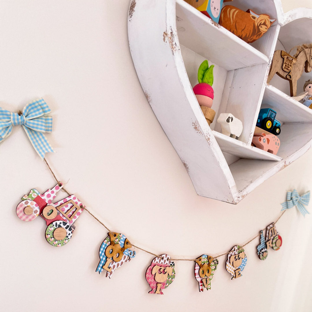 Personalised Wooden Farm Bunting
