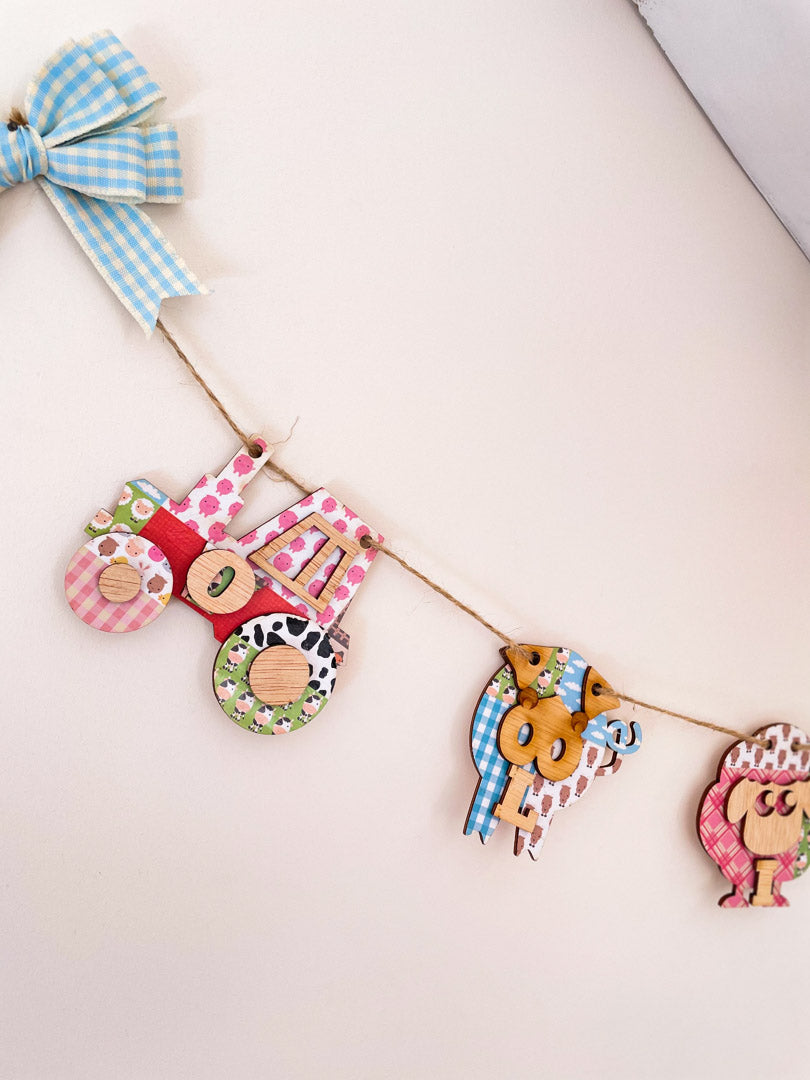 Personalised Wooden Farm Bunting