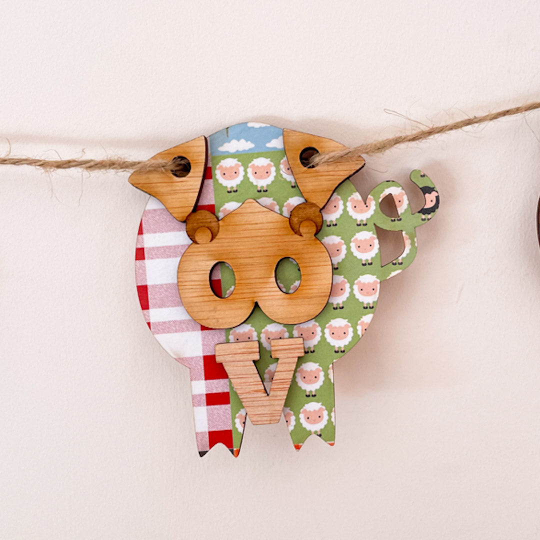 Personalised Wooden Farm Bunting