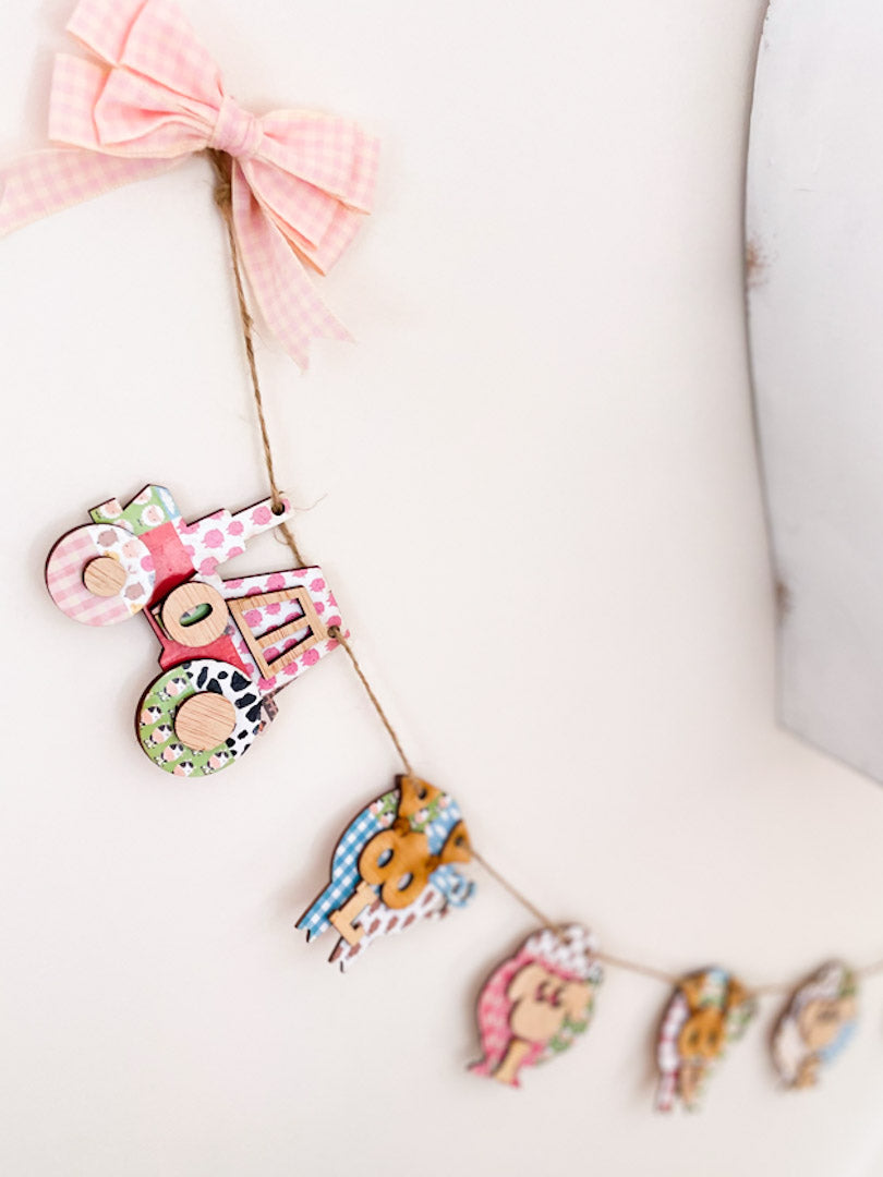 Personalised Wooden Farm Bunting