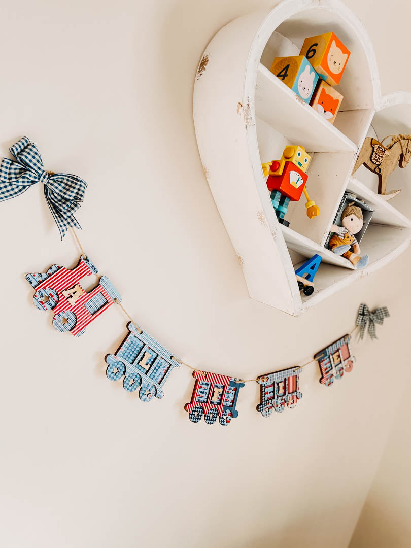 Personalised Wooden Train & Carriage Bunting