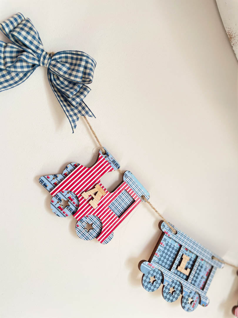 Personalised Wooden Train & Carriage Bunting