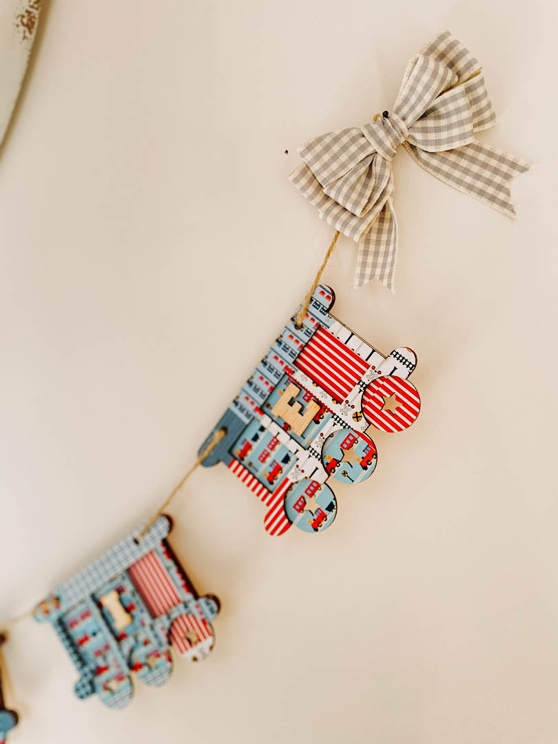 Personalised Wooden Train & Carriage Bunting