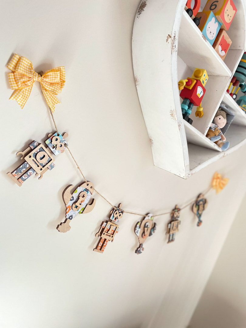Personalised Wooden Space Bunting