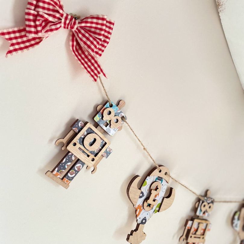 Personalised Wooden Space Bunting