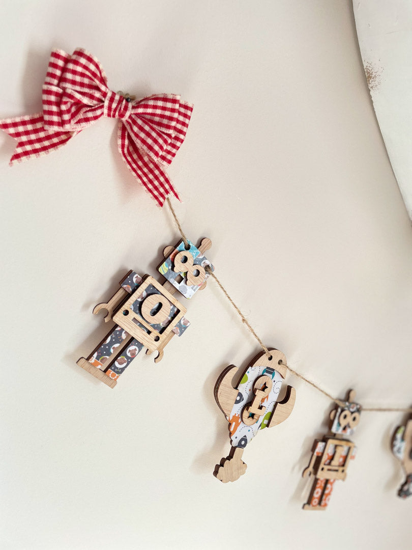 Personalised Wooden Space Bunting