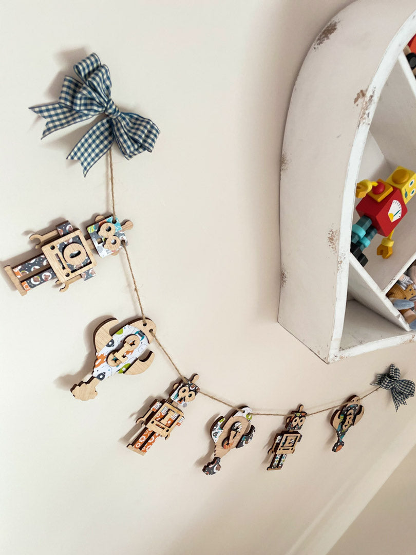Personalised Wooden Space Bunting