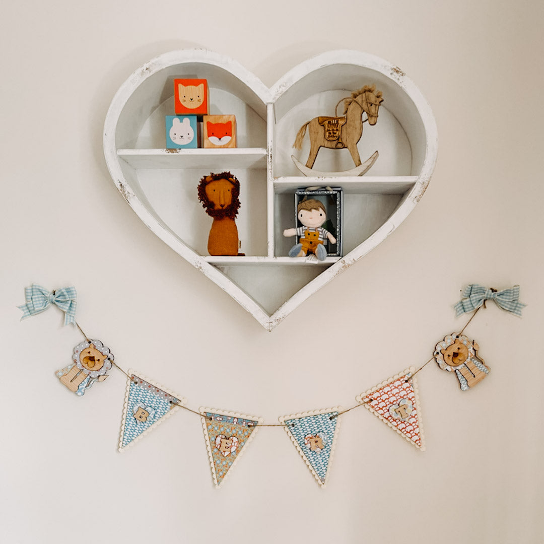 Personalised Wooden Jungle Themed Triangle Bunting