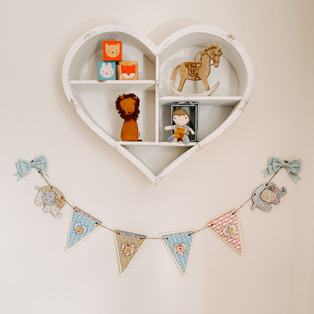 Personalised Wooden Jungle Themed Triangle Bunting