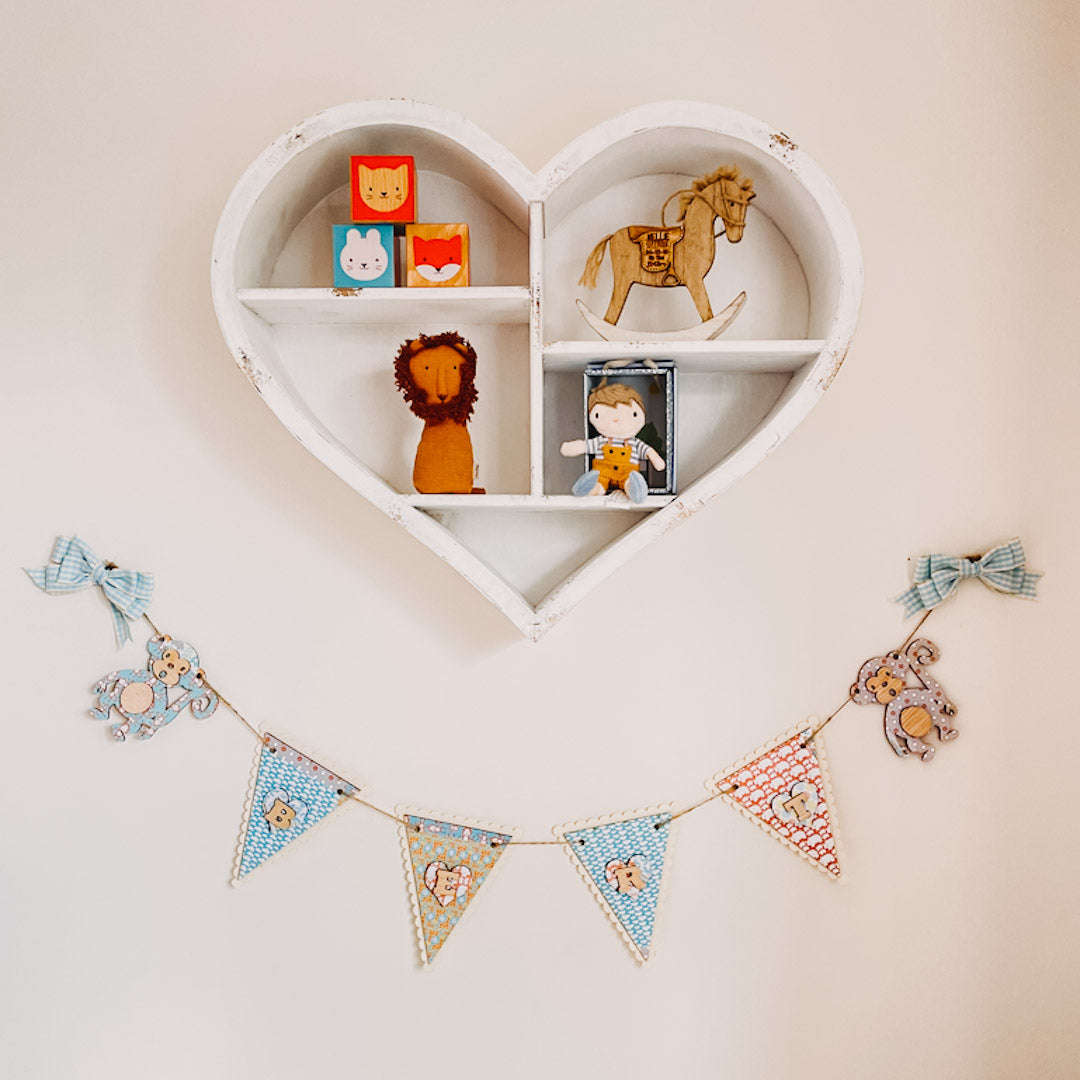 Personalised Wooden Jungle Themed Triangle Bunting