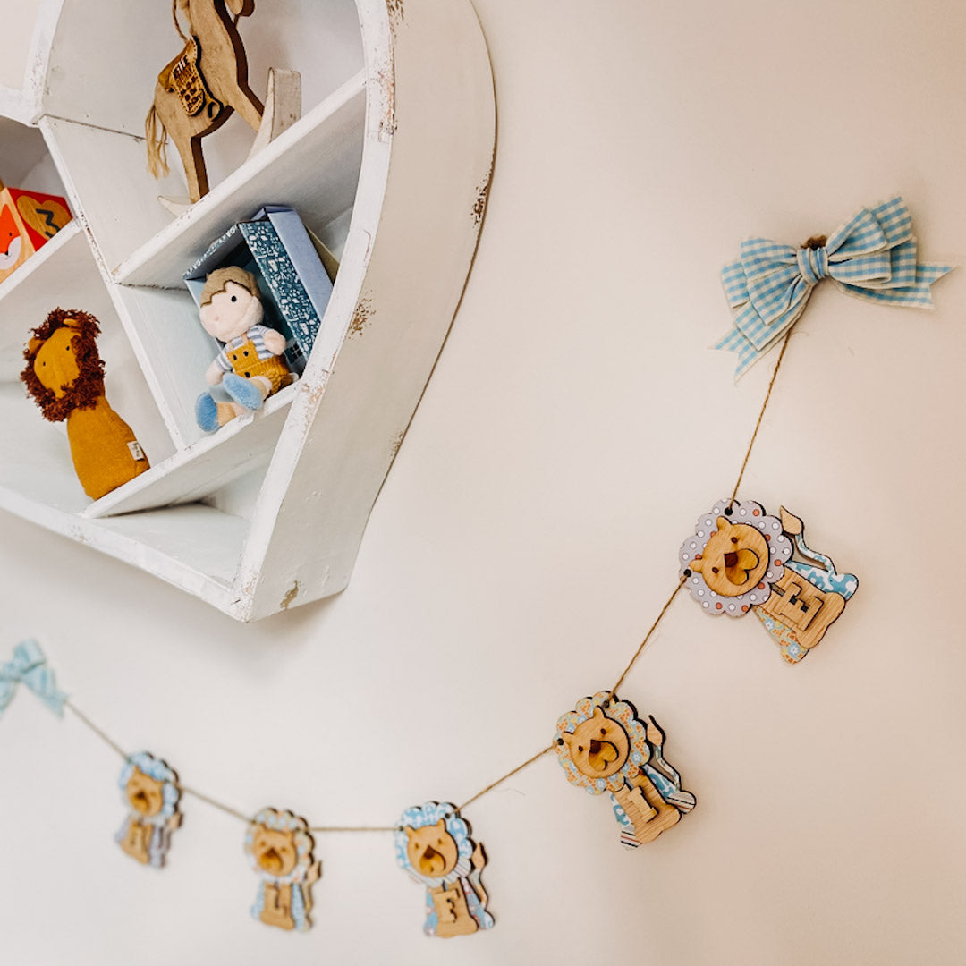 Personalised Wooden Jungle Bunting
