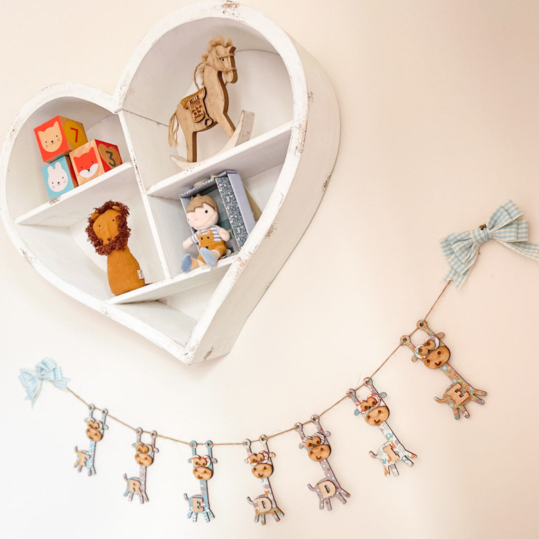 Personalised Wooden Jungle Bunting